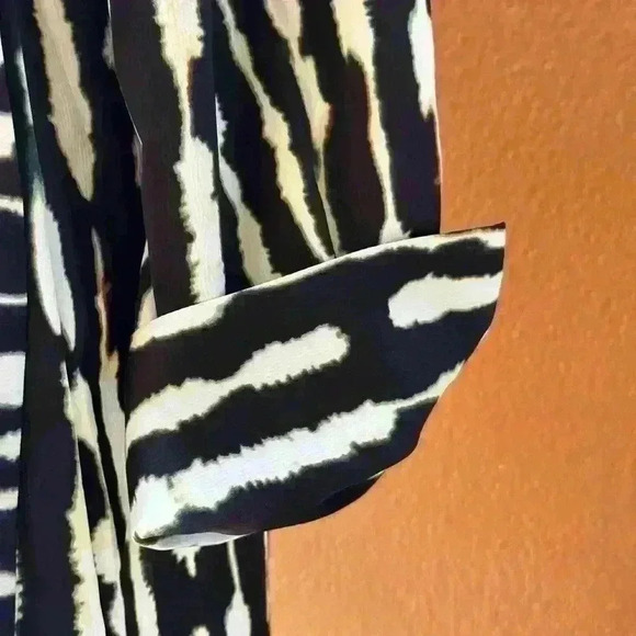 House Of Harlowe 1960 Long Sleeve Black And White Wrap Dress Size Large EUC! - Picture 11 of 13